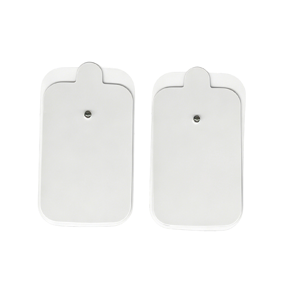Large Rectangular Snap TENS/EMS Electrode Pads with Pull Tabs