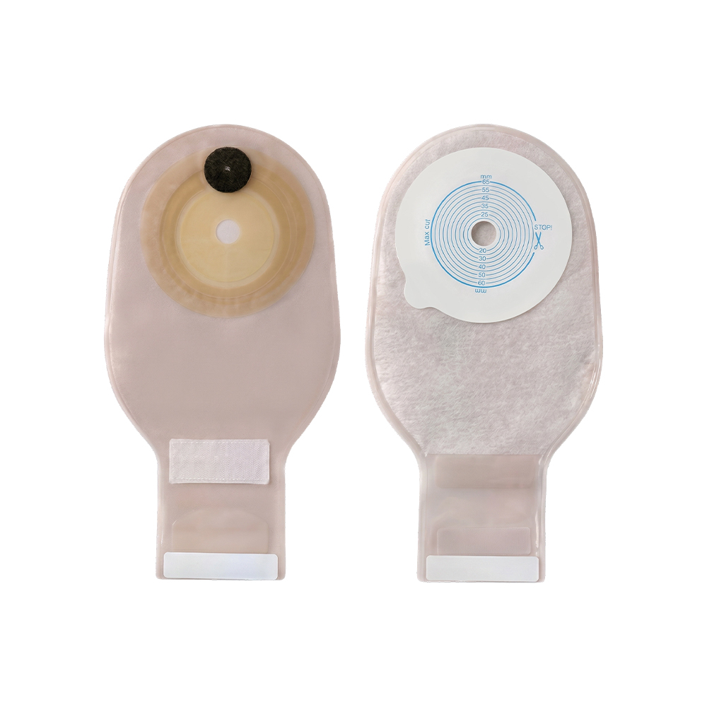 One-Piece Single-Sided Non-woven & Mesh Membrane Outer Layer Velcro Seal Ostomy Bag