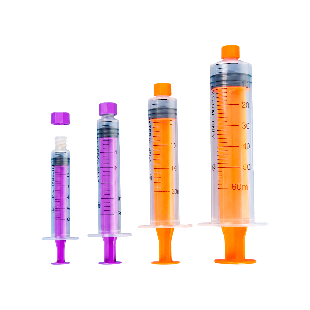 Color-Coded Enteral Only Feeding Syringe with Screw Cap