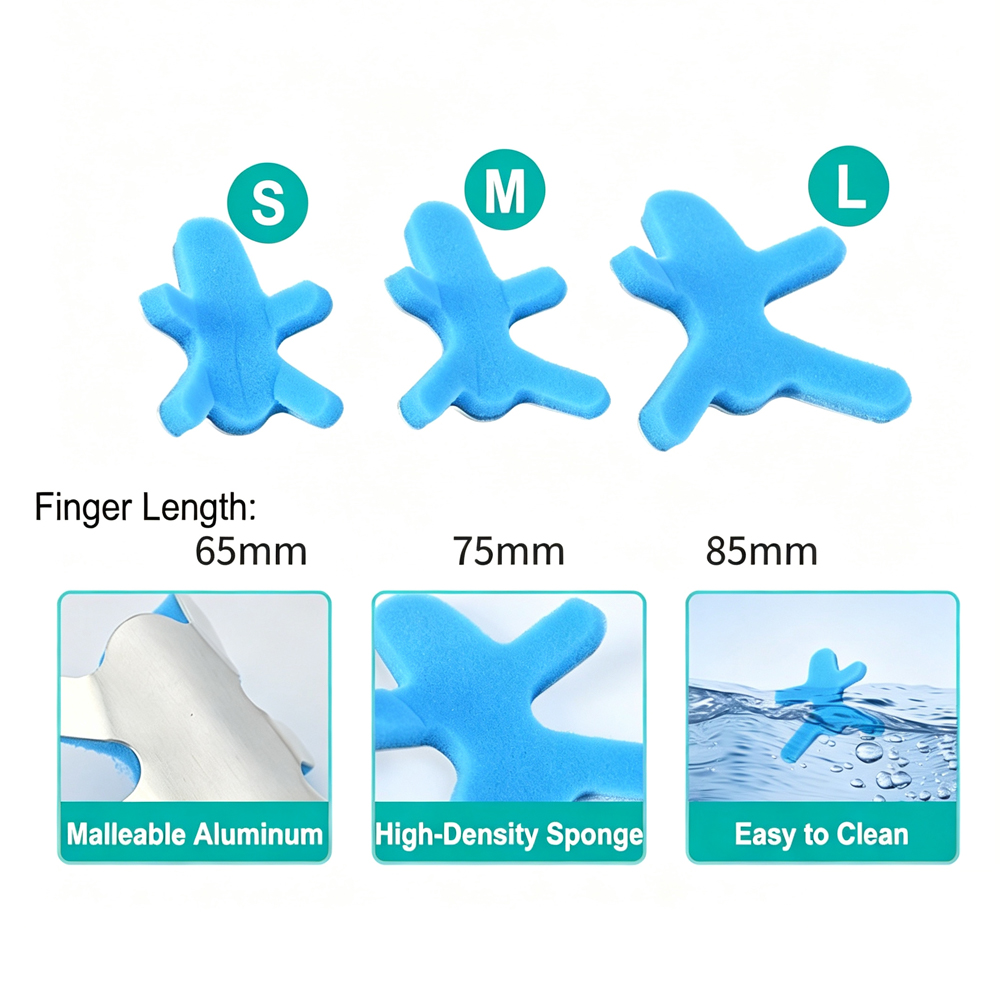 Finger Splint Immobilizer, Frog Shape Bendable Aluminum Finger Stabilizer with Comfort Sponge Liner, Pain Relief for Mallet Finger, Arthritis, Sprained & Broken Fingers, 3 Length Sizes