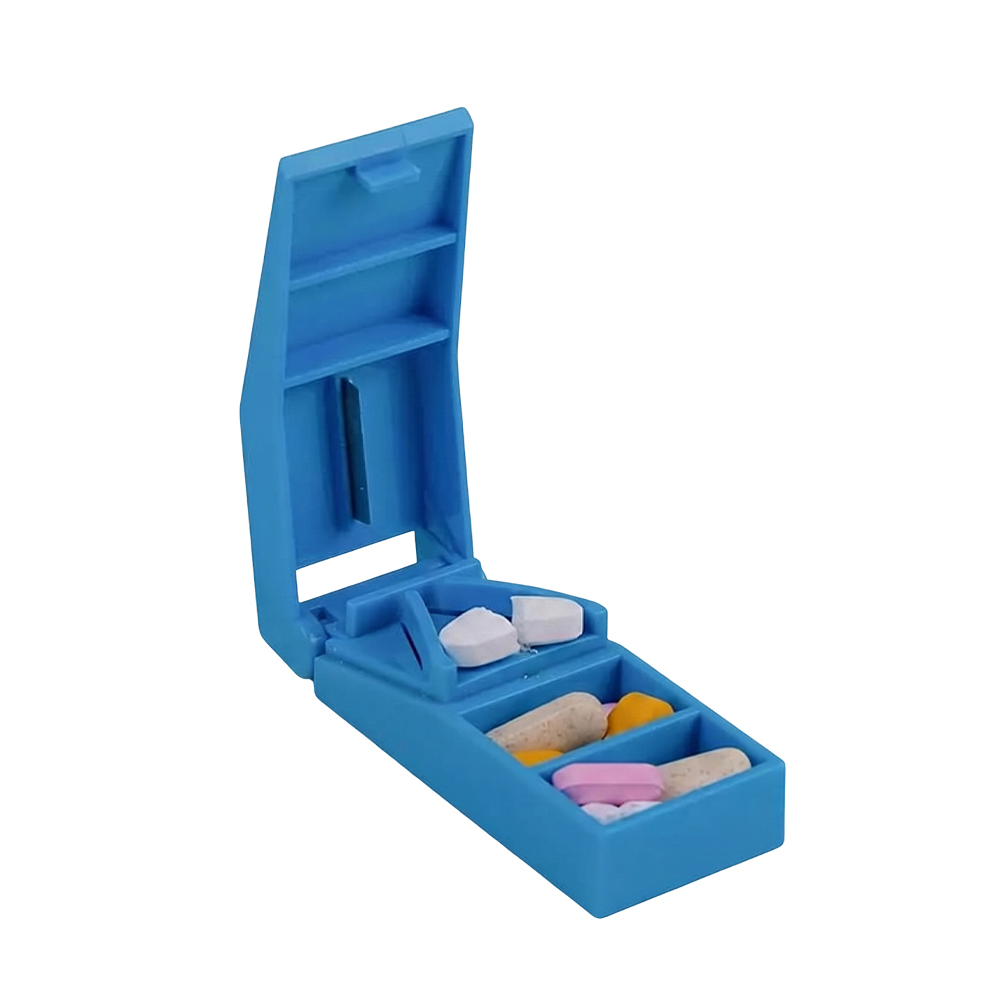 Portable 2-in-1 Pill Cutter and Storage Box