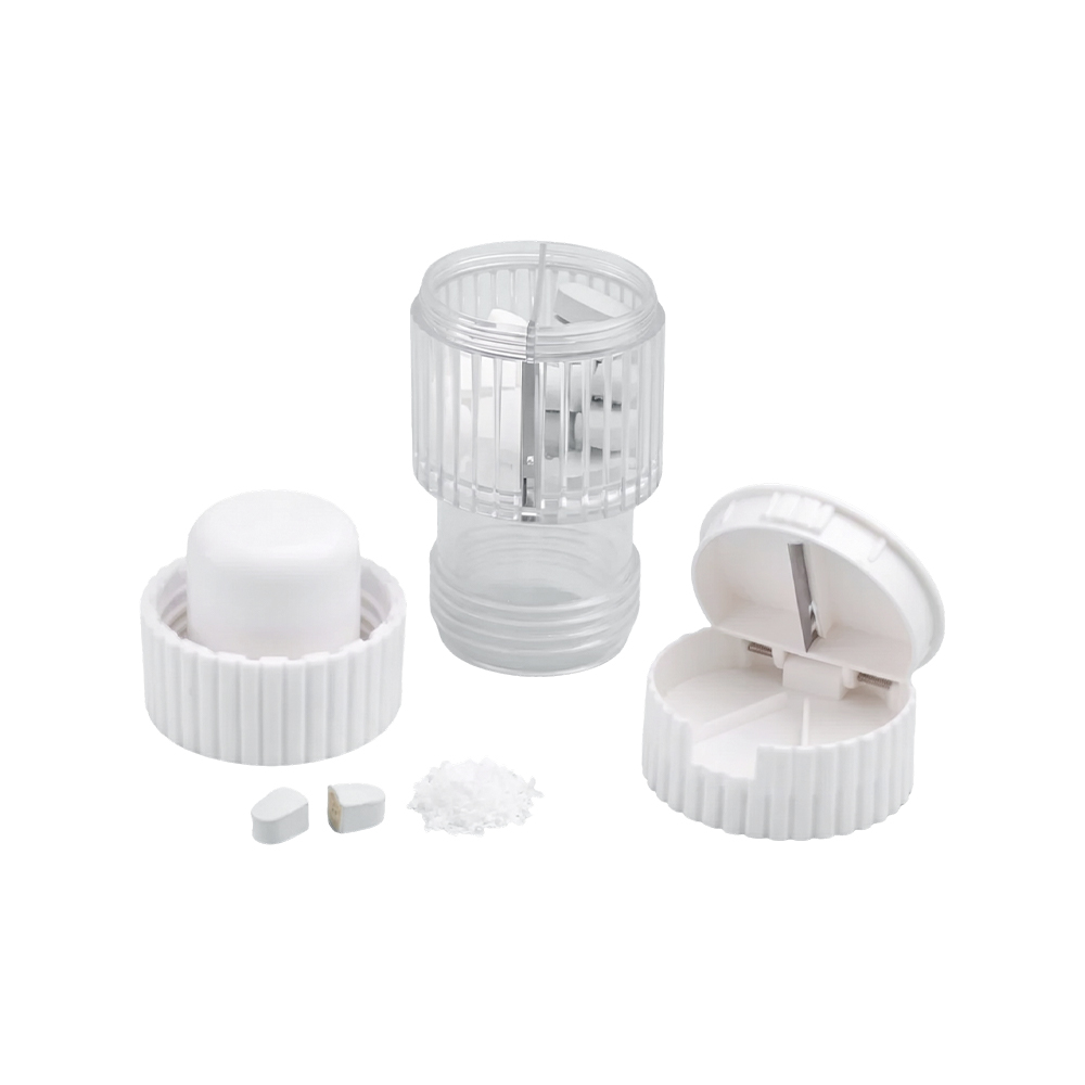 Transparent 3-in-1 Pill Cutter & Crusher