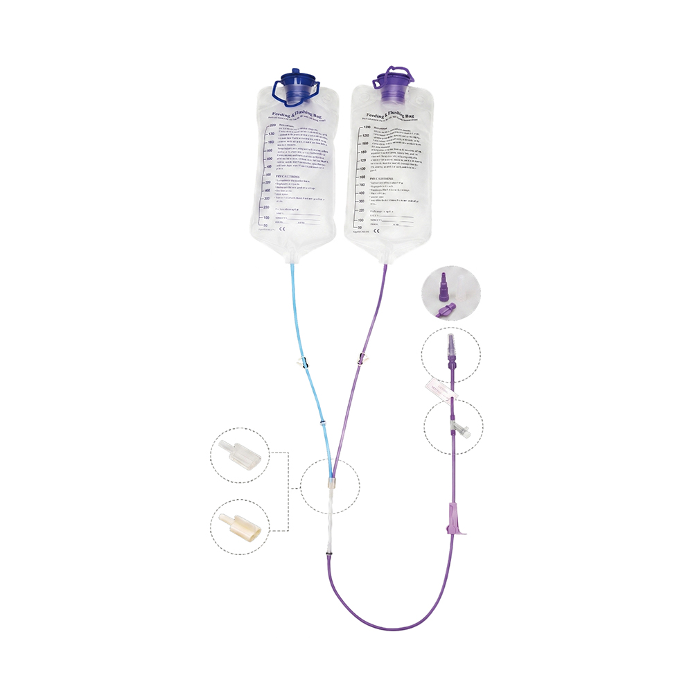 Pump Feed Dual-Bag Tube Feeding System 1000ml/1200ml with Spike & Screw Spike Options