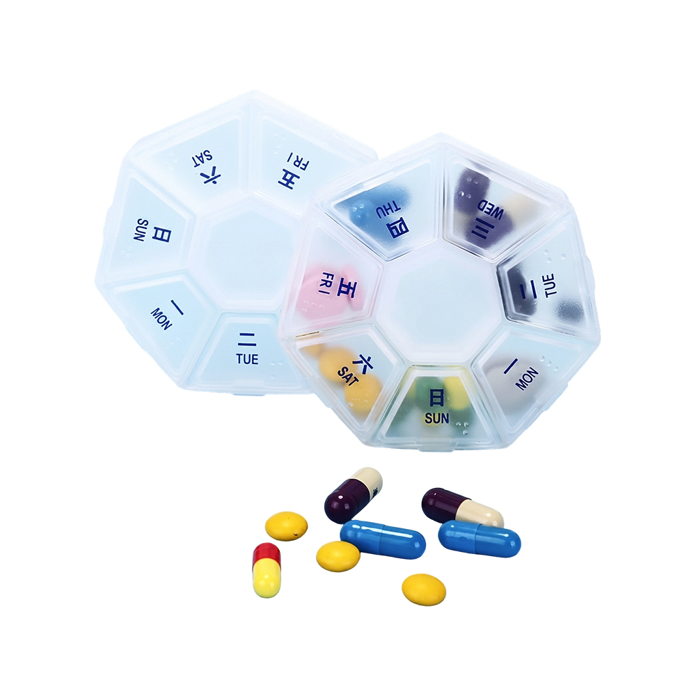 Hexagonal 7-Days Portable Pill Box