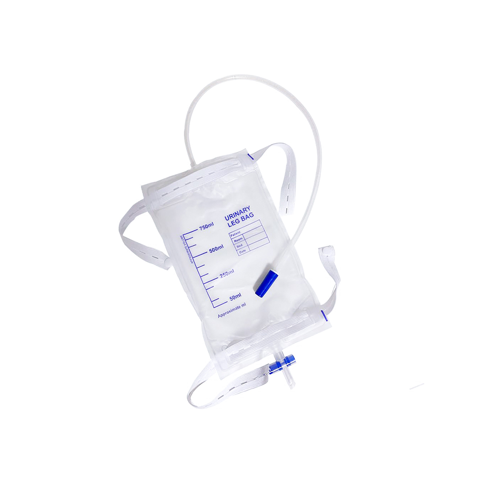 750ml Urinary Latex-Free Medical PVC Ergonomic Comfort Fit Leg Bag with Anti-Reflux Valve